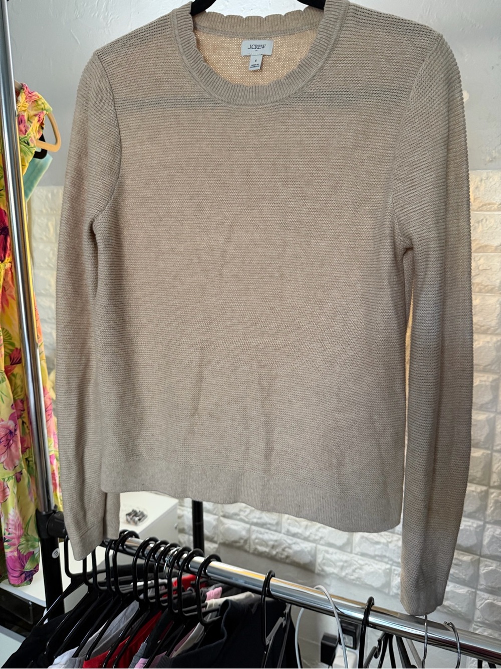 J. Crew Women's Crewneck Sweater in Taupe Small